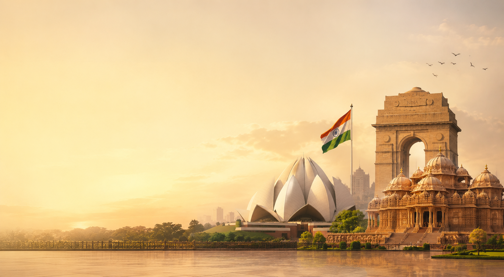 India Gate inspired Delhi view
